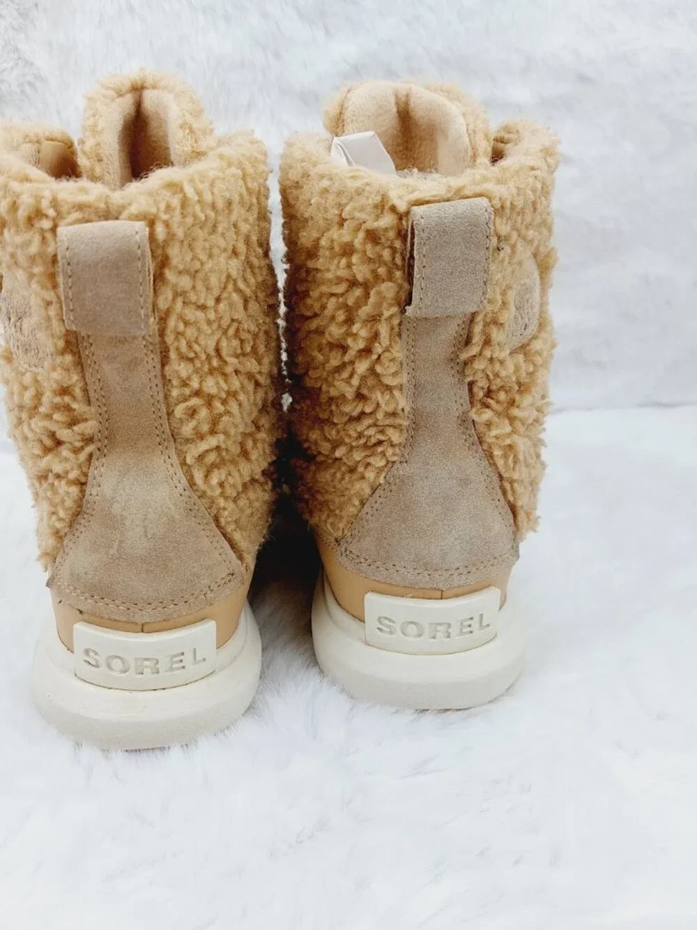 Sorel Explorer Cozy Youth Girl's Tan Canoe Chalk Lace-Up Winter Boots Size US 2